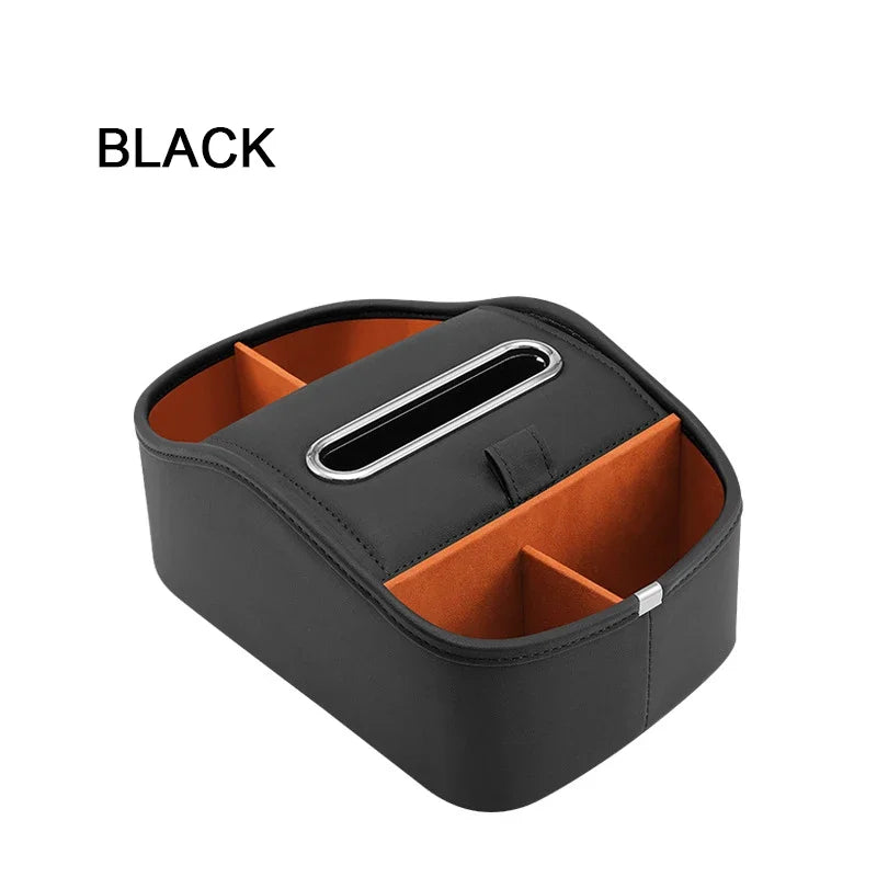 SEAMETAL 5 in 1 Storage Box Center Console Armrest Extension Organizer wtih Tissue Holder Cup Holder Universal Arm Rest Box