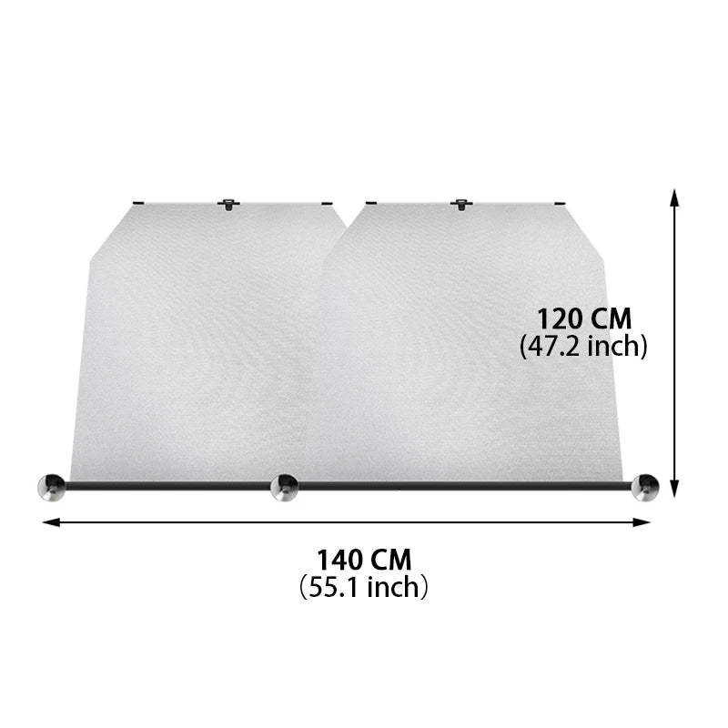 SEAMETAL Telescopic Car Sun Shade Hidden Windshield Sun Protection Cover UV-Blocking Privacy Curtains 72-140cm Adjustable Width