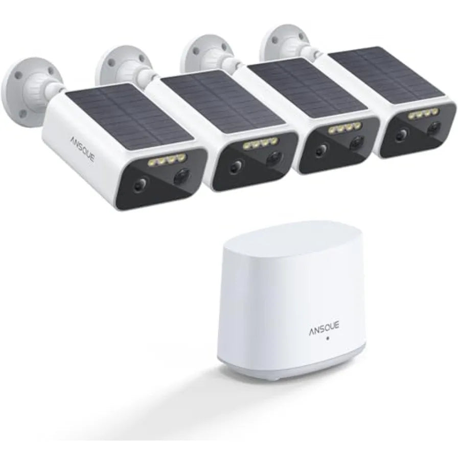 Solar-Powered Wireless Outdoor Security Camera System with 2K Color Night Vision