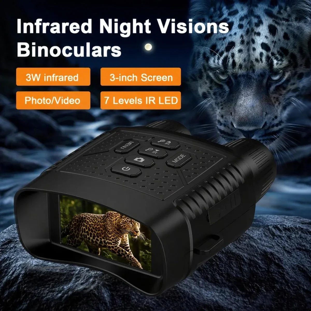 Digital Night-Vision Binoculars with Infrared Light