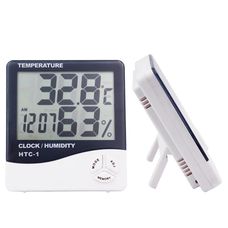 LCD Digital Temperature Humidity Meter HTC-2/HTC-1 Home Indoor Outdoor Hygrometer Thermometer Weather Station with Clock