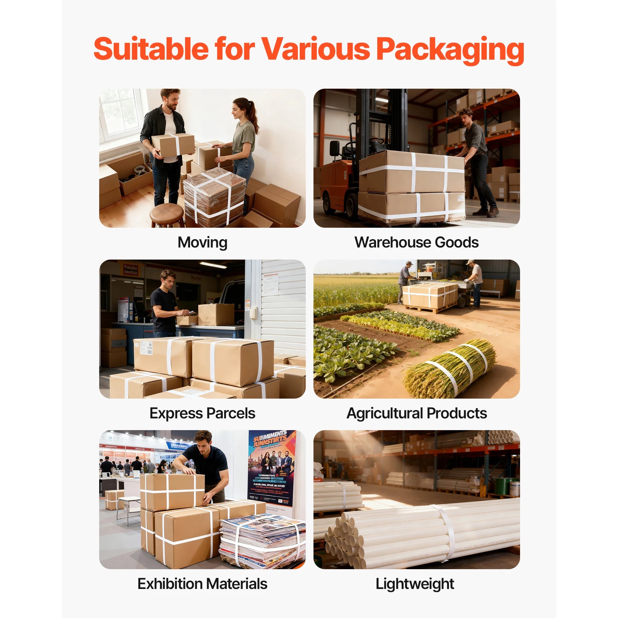 Manual Pallet Strapping Kit with 3200ft PP Band & 1000 Seals