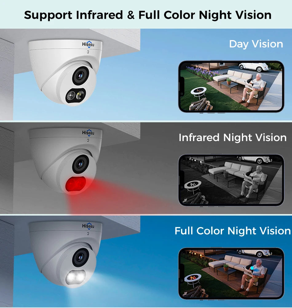 4K 12MP PoE Dome Security Camera with Motion Detection