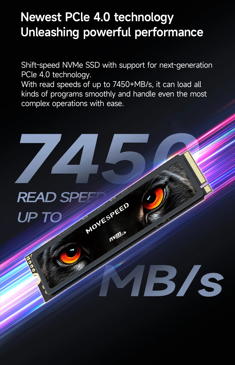 MOVESPEED PCIe 4.0 NVMe M.2 7450MB/s SSD
