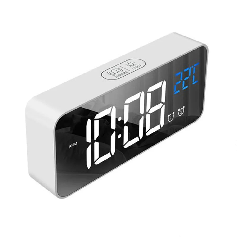 Rechargeable LED Alarm Clock with Dual Alarms