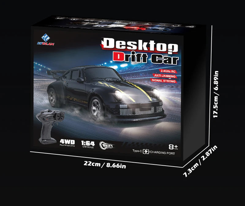 1/64 2.4G High speed Drift Rc Car 4WD Remote Control Car Four Wheel Drive Radio Controlled Mini GTR Racing Model Boy Toy Gift