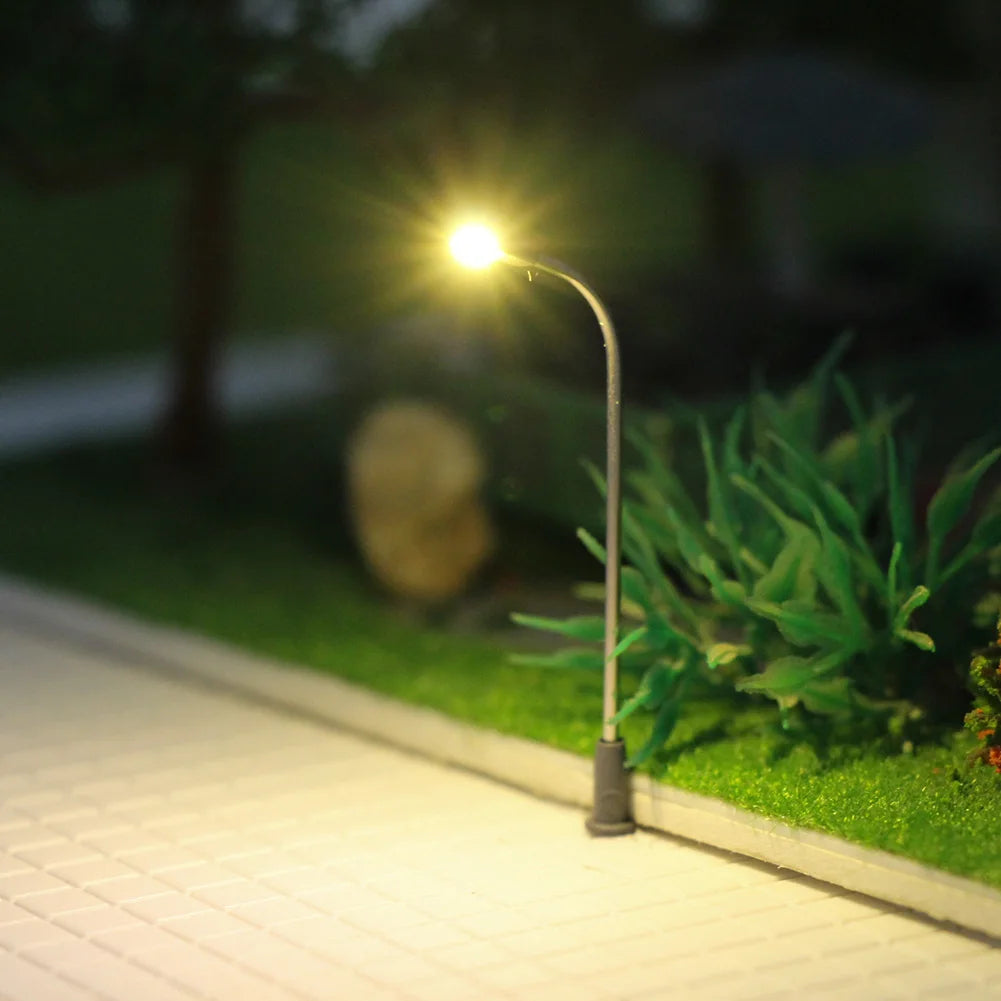 Luces de calle para modelo ferroviario de 20 LED, cálidas o blancas brillantes