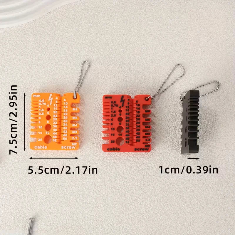 Double-Sided Wire and Screw Size Gauge
