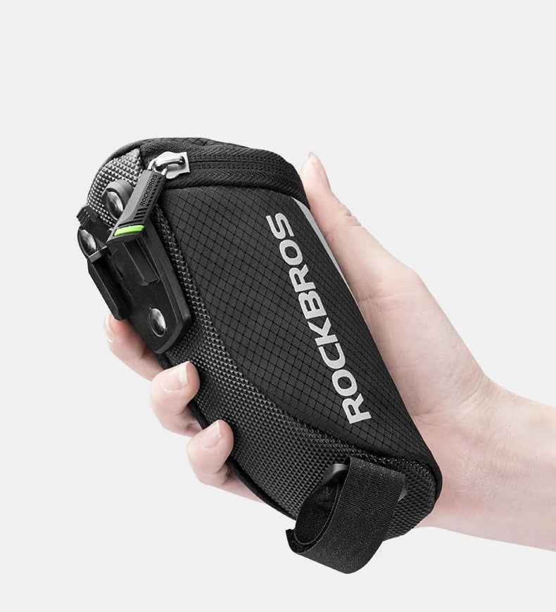 Compact Bike Saddle Bag with Reflective Design & Tool Storage