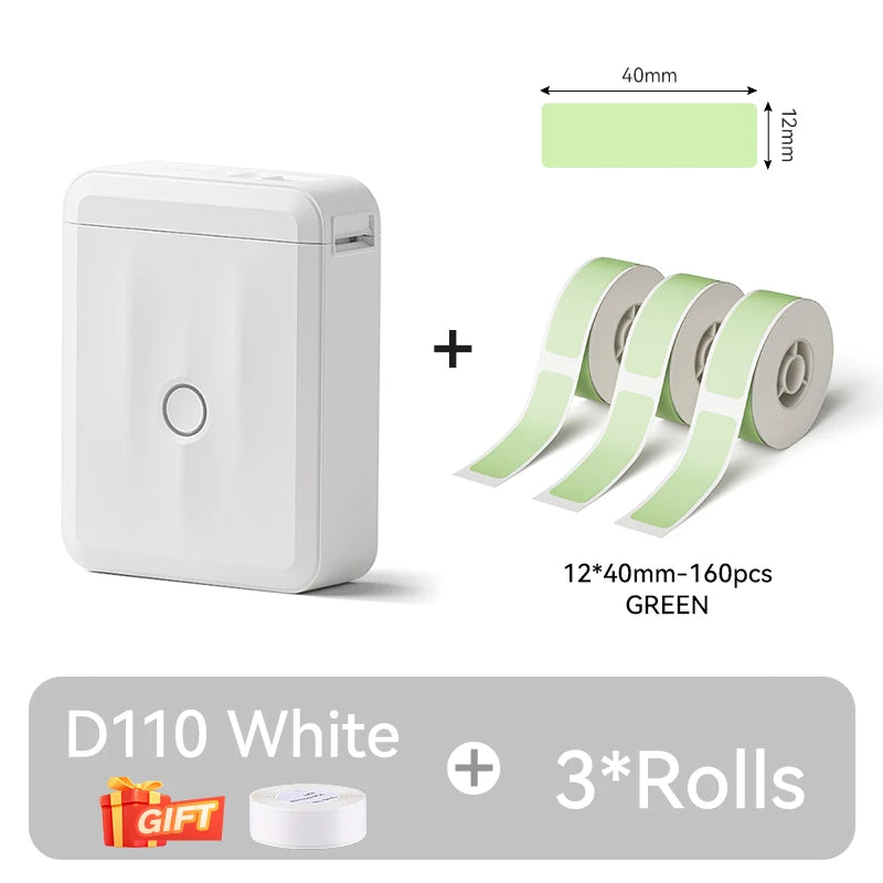 D110 Upgraded Version Thermal Label Printer Mini Portable Smart Label Maker With Tape