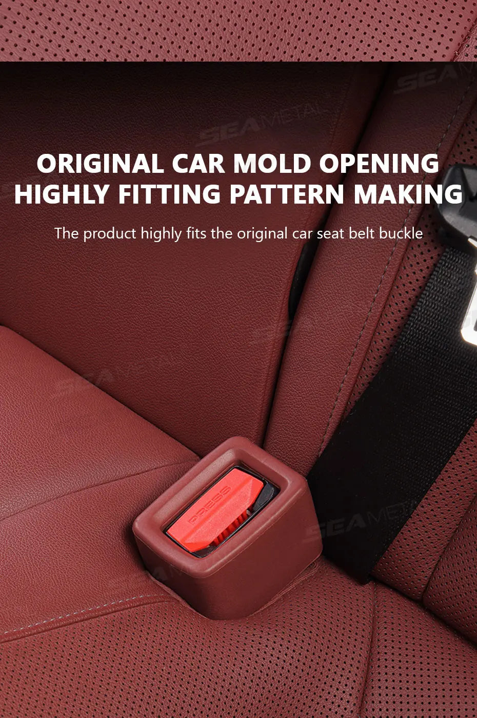 SEAMETAL Car Seat Belt Buckle Cover Anti Scratch Seatbelt Button Protector Seat Belt Protection Cover Car Interior Accessories