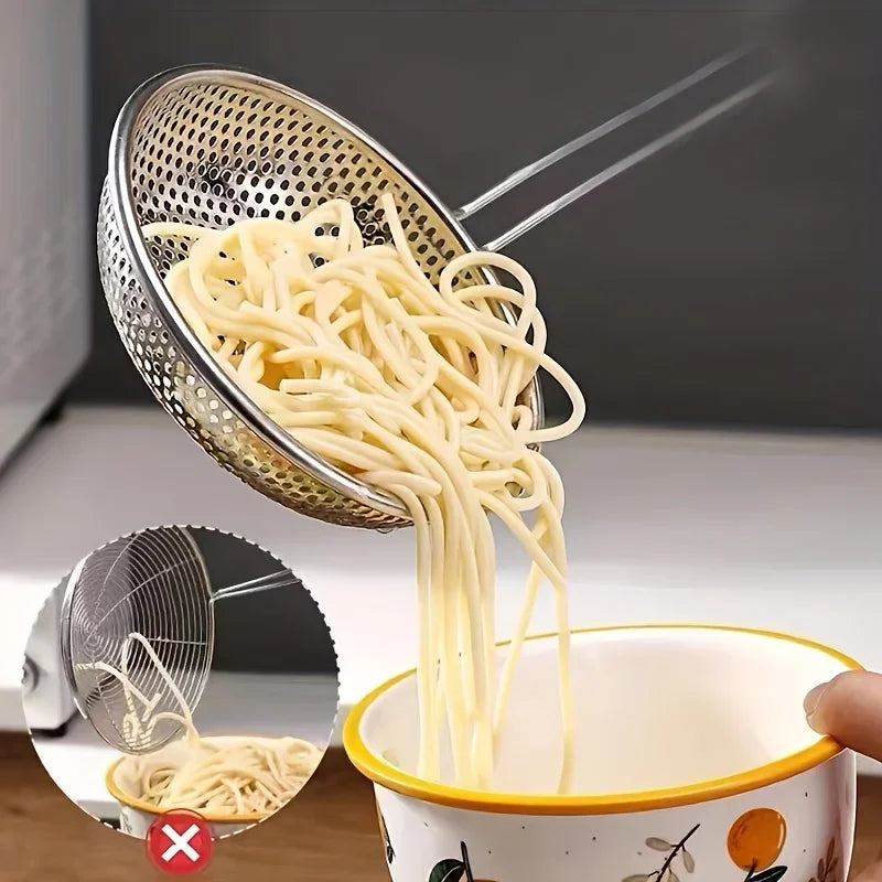 Fine-Mesh Skimmer with Wooden Handle