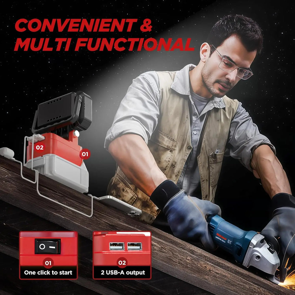 Cordless Work Light for Milwaukee M18 Batteries