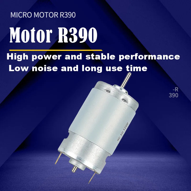 Micromotor de CC con escobillas R390, 6–12V