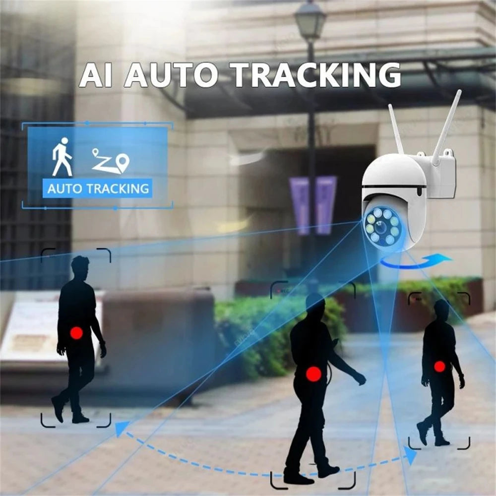 Ασύρματη εξωτερική PTZ κάμερα με AI ανίχνευση ανθρώπου 8MP