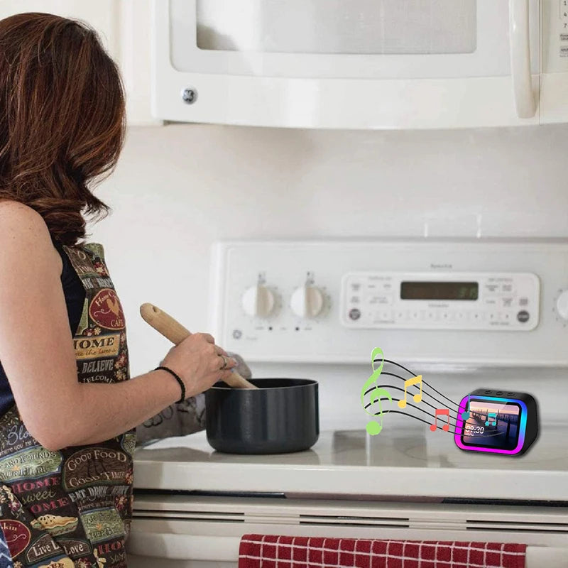 Bluetooth Alarm Clock with Speaker and Photo Display