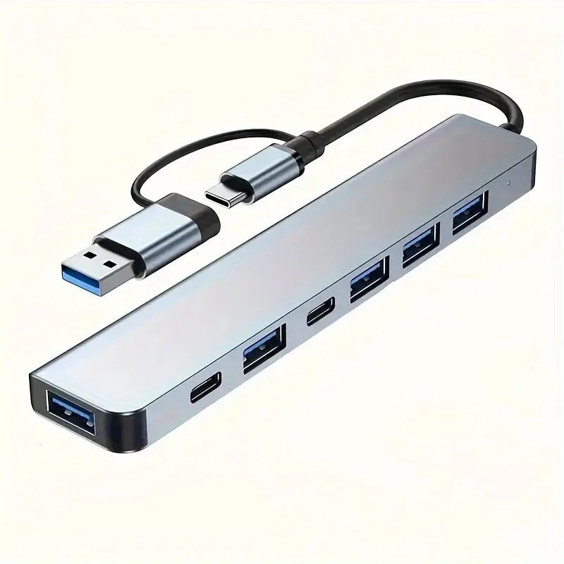 Seitsemänporttinen USB-keskitin - USB-A- ja USB-C-vaihtoehdot