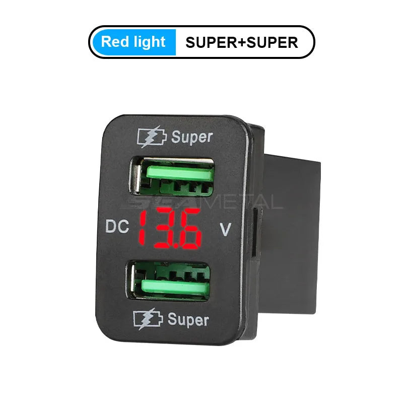 BLALION 45W 5A QC PD 3.0 USB Car Charger Auto Mobile Phone Charger Adapter Fast Charging LED Voltage Display for Toyota Series