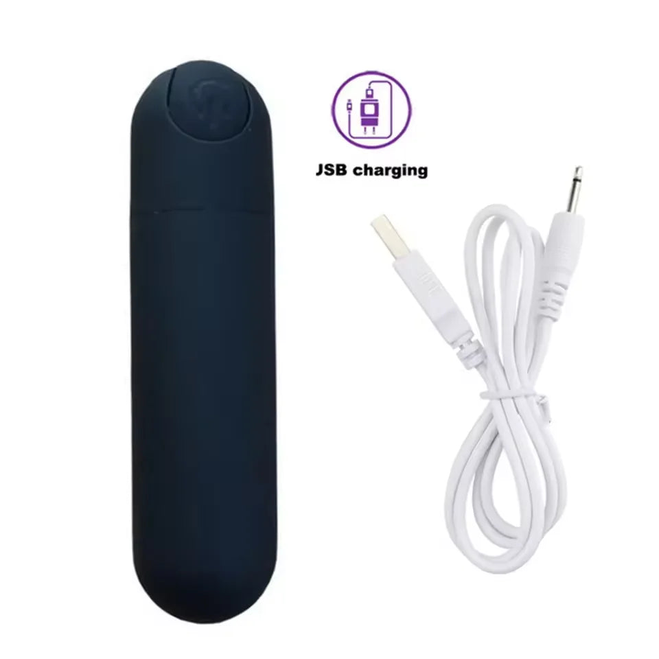 10-växlad USB-uppladdningsbar mini bullet-vibrator med vattentät design