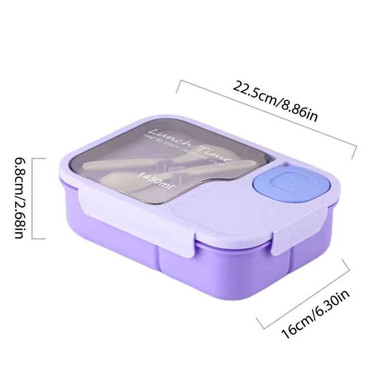 Three-Section Bento Lunch Box, 1,450 ml