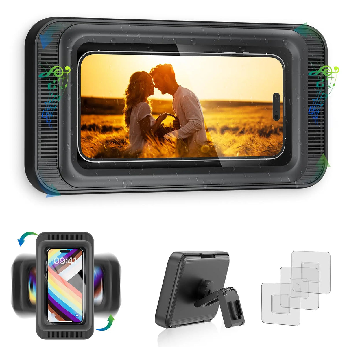 Rotating Wall-Mounted Phone Holder with Enclosed Cover