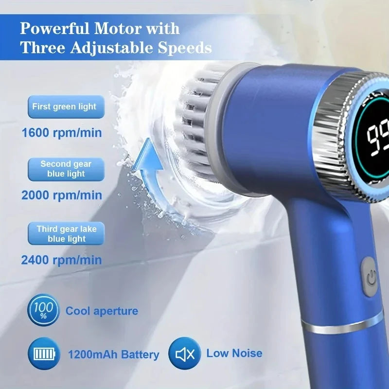 Rechargeable Spin Scrubber with 5 Brush Heads