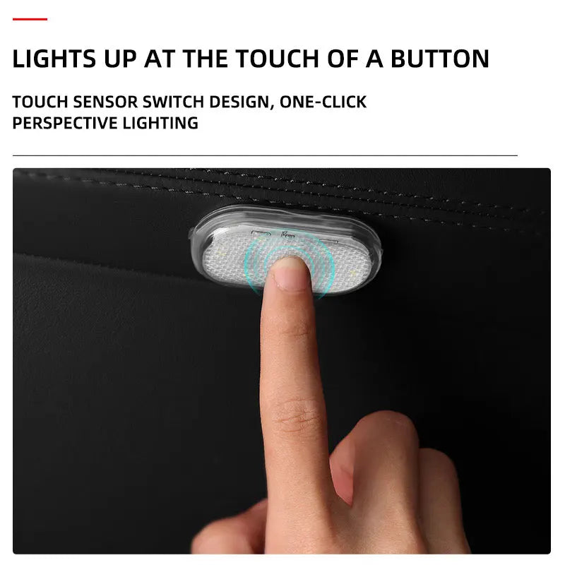 LED Touch Light Mini Wireless Car Interior Lighting Auto Roof Ceiling Reading Lamp for Trunk Storage Box USB Charging