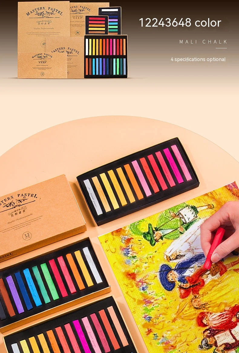 Set artistico di 48 colori di pastelli a gesso morbido