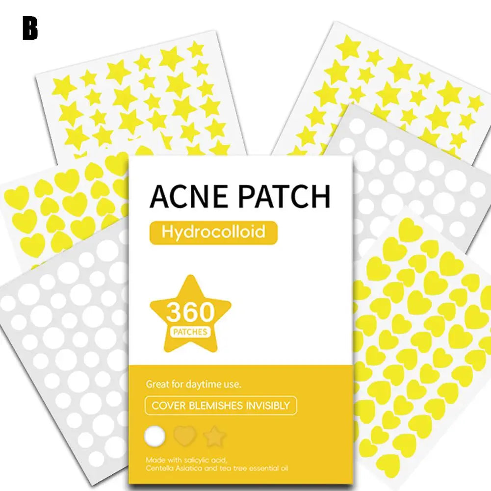 360Pcs Colorful Invisible Pimple Removal Anti-Acne Hydrocolloid Patches Spots Marks Concealer Beauty Makeup Tool Repair Sticker