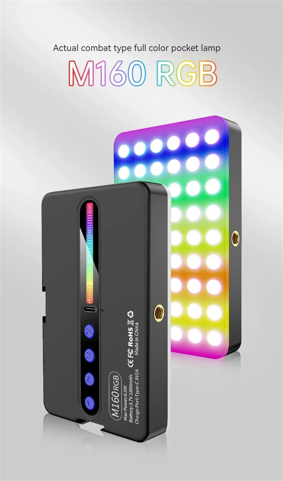 Rechargeable RGB Camera Light Panel