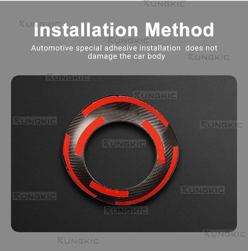 Carbon Fiber Steering Wheel Bottom Sticker for Fiat 500 Abarth