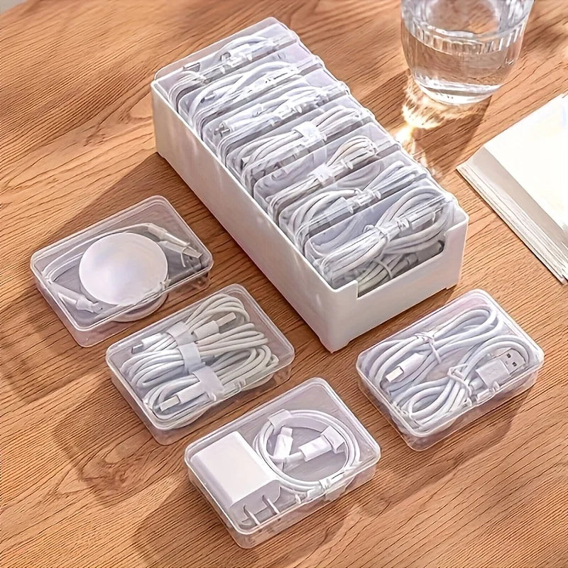 Desktop Cable and Accessory Organizer Boxes