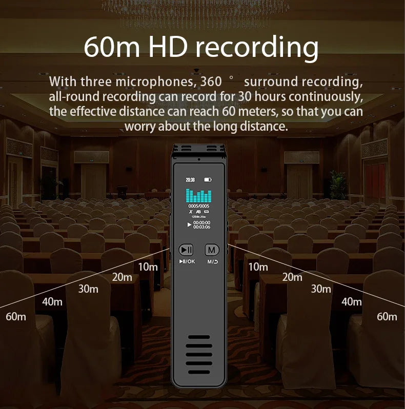 Voice Activated Recorder Bluetooth Digital Professional Sound Recording Device Audio Listening Dictaphone STTWUNAKE