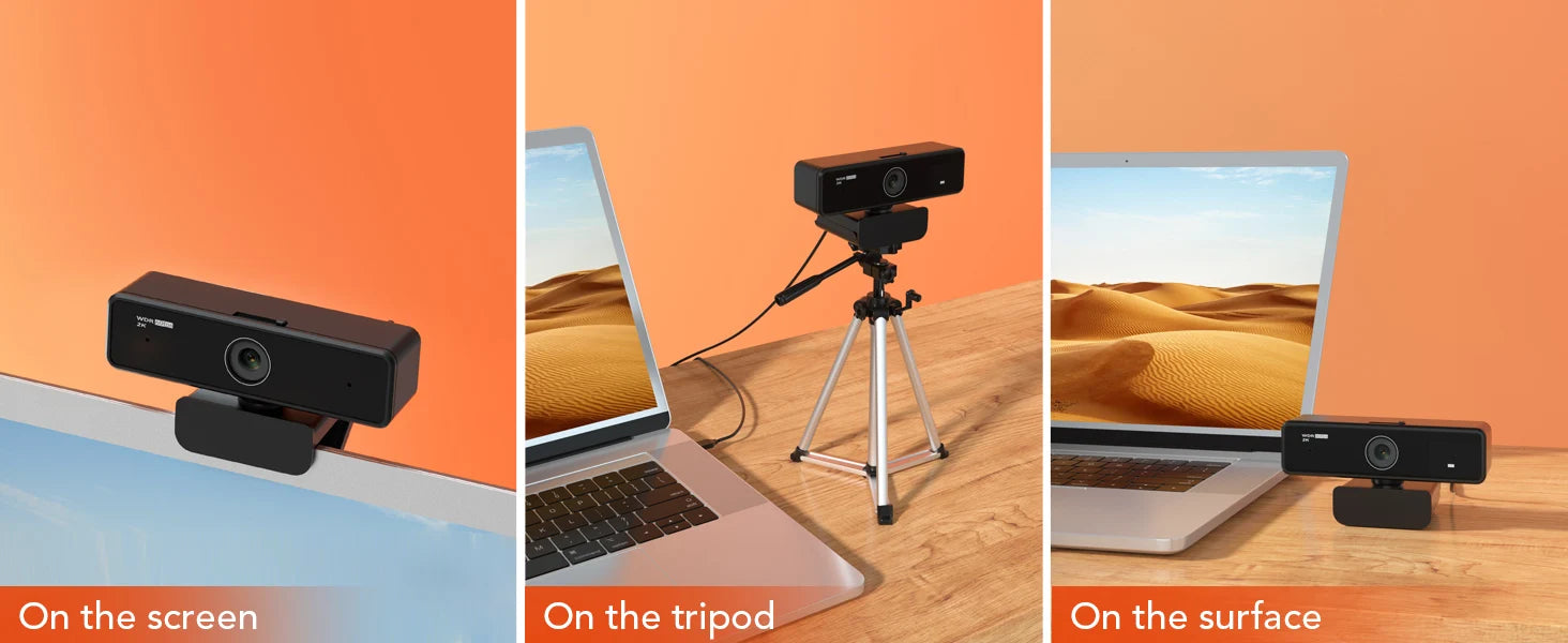 Nuroum 2K QHD Webcam 1440P/60FPS with Noise-Canceling Mics