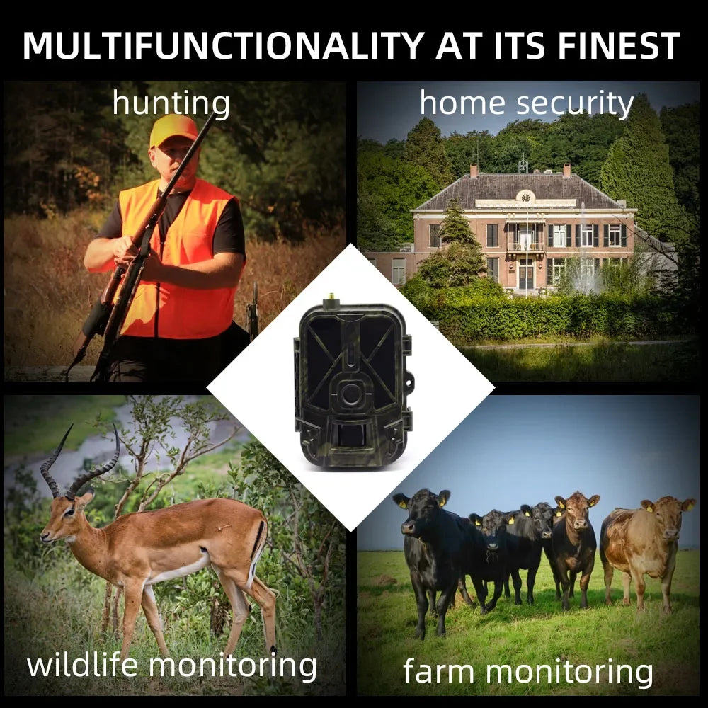 4K 30fps Live Stream APP Clould Service Hunting Trail Camera 8*1.5V AA Battery 4G 30MP 940nm Night Vision Cameras HC940PRO