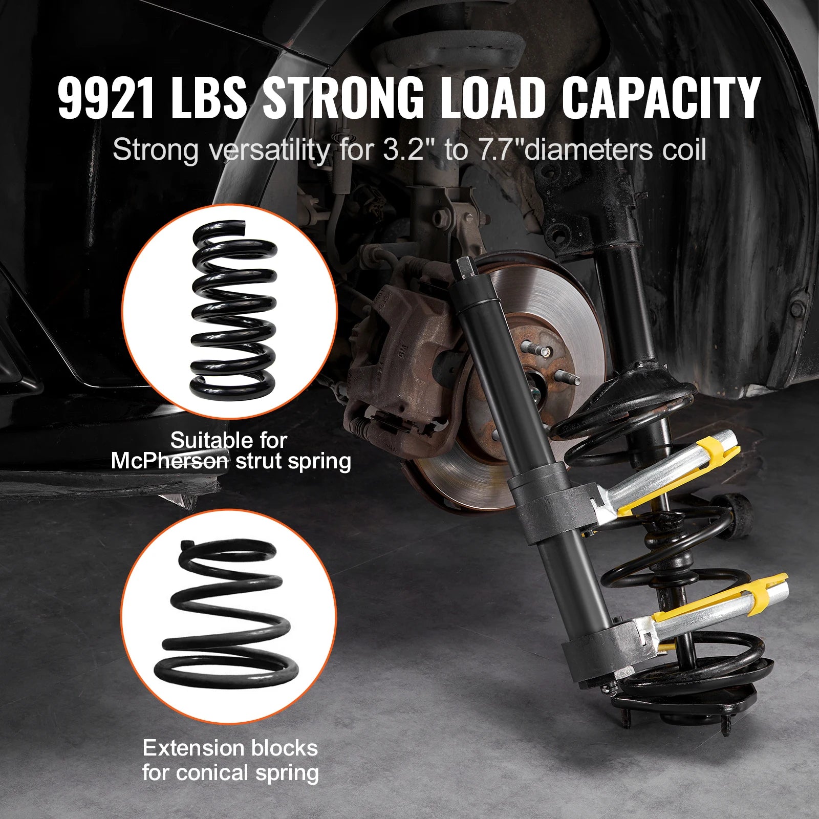 SucceBuy Strut Spring Compressor Macpherson Strut Spring Compressor Kit Interchangeable Fork Strut Coil Extractoror Remover Tool
