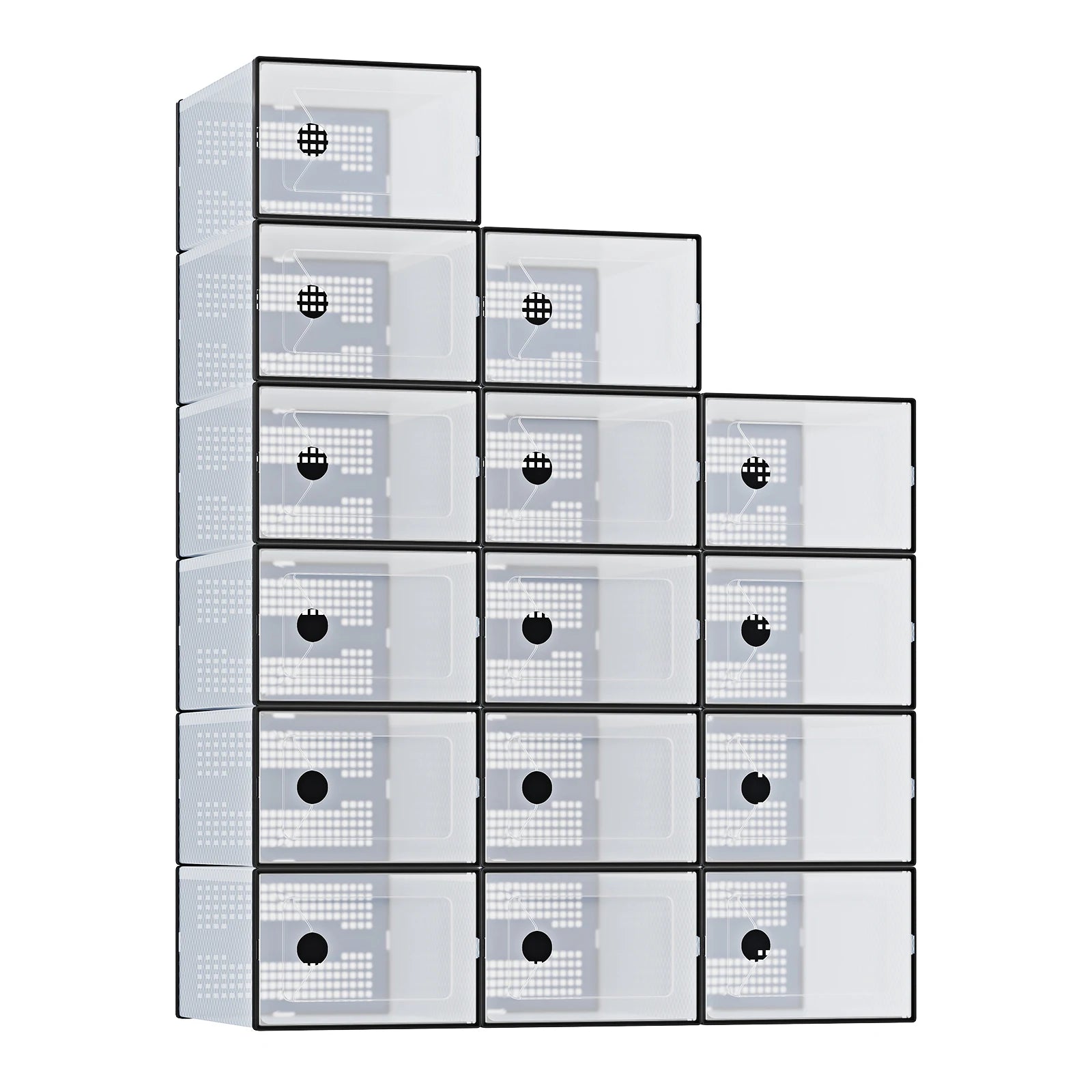 Stackable Clear Shoe Organizer Boxes with Lids (12/15 Pack)