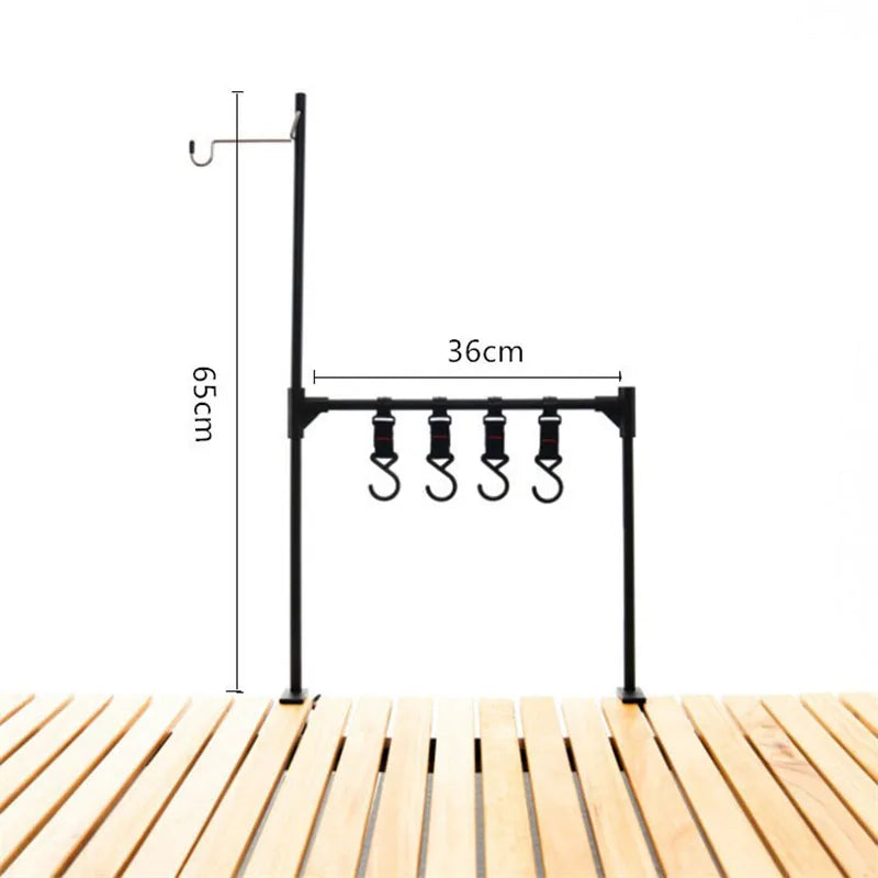 Camping Desktop Storage Rack with Hook, Aluminum Hanging Stand