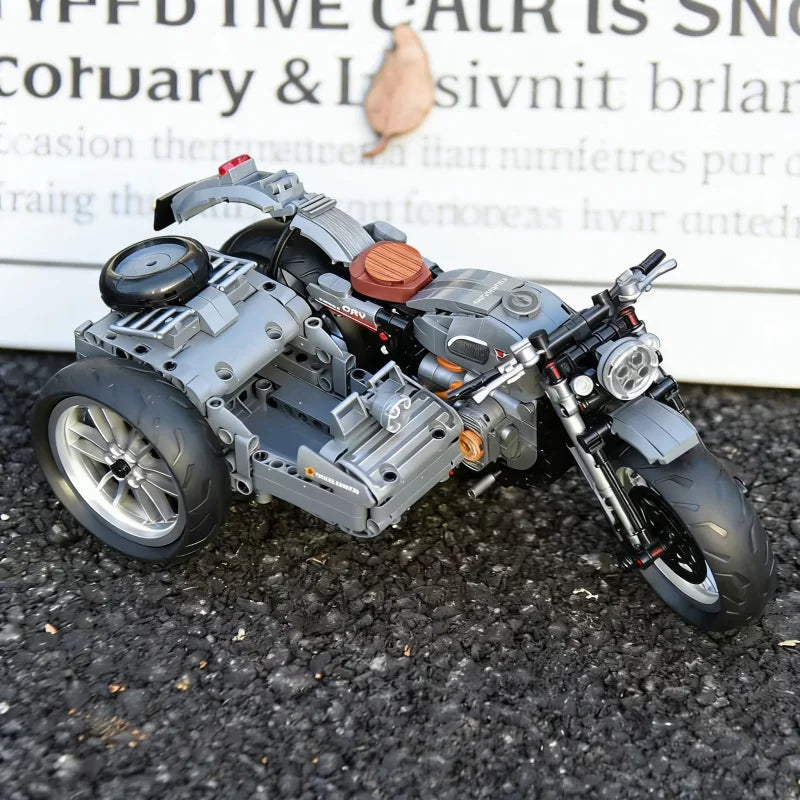 Retro driewielige motorfiets bouwkit