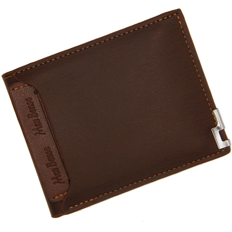 Fashion Casual Men's Short Wallet - Multi-functional Draw Card Holder for Men, Slim Cardholder Bags with Free Shipping
