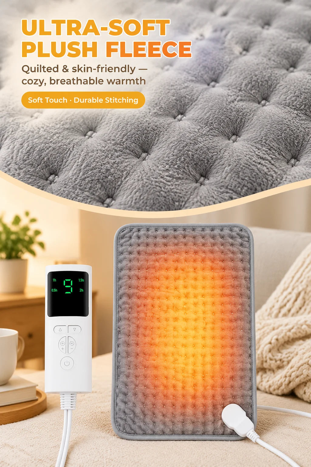 Electric Heating Pad with 10 Heat Levels and 3 Timers