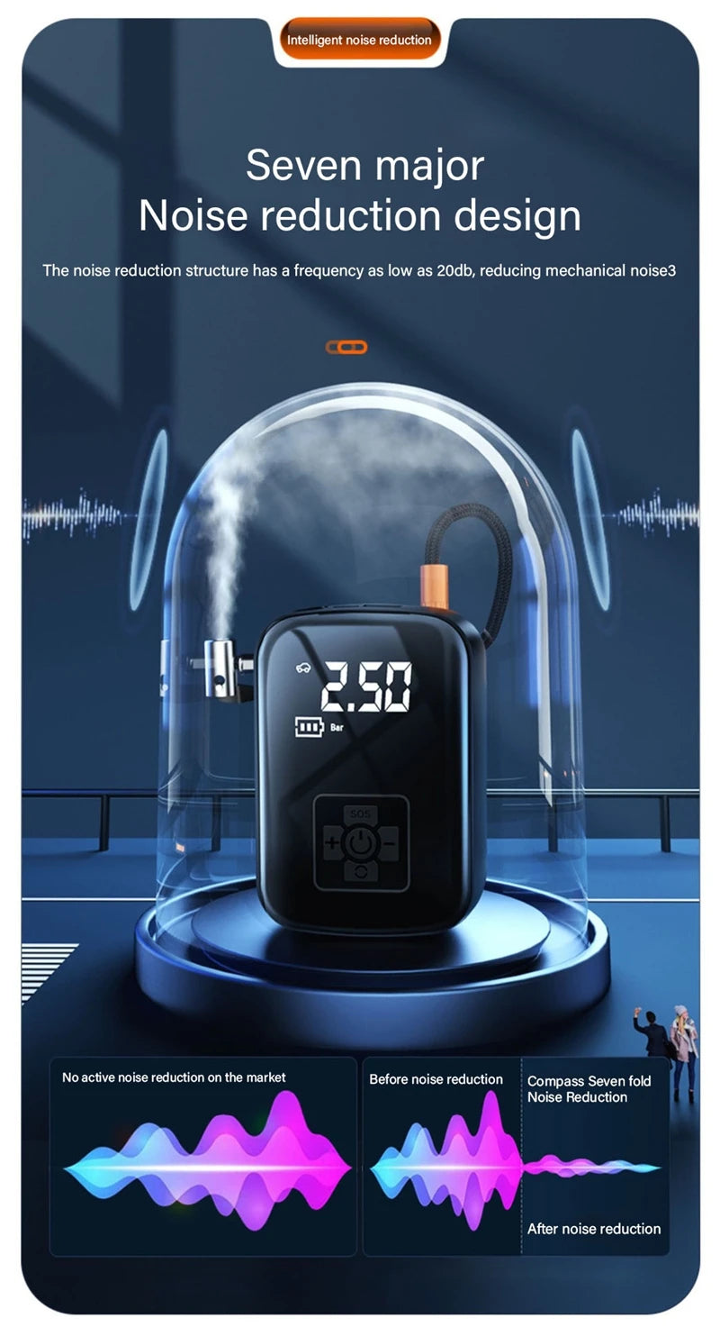 Wireless Air Compressor Portable Universal Electric Air Pump Tire Sensor Mini Inflatable Treasure for Car Motorcycle Basketball