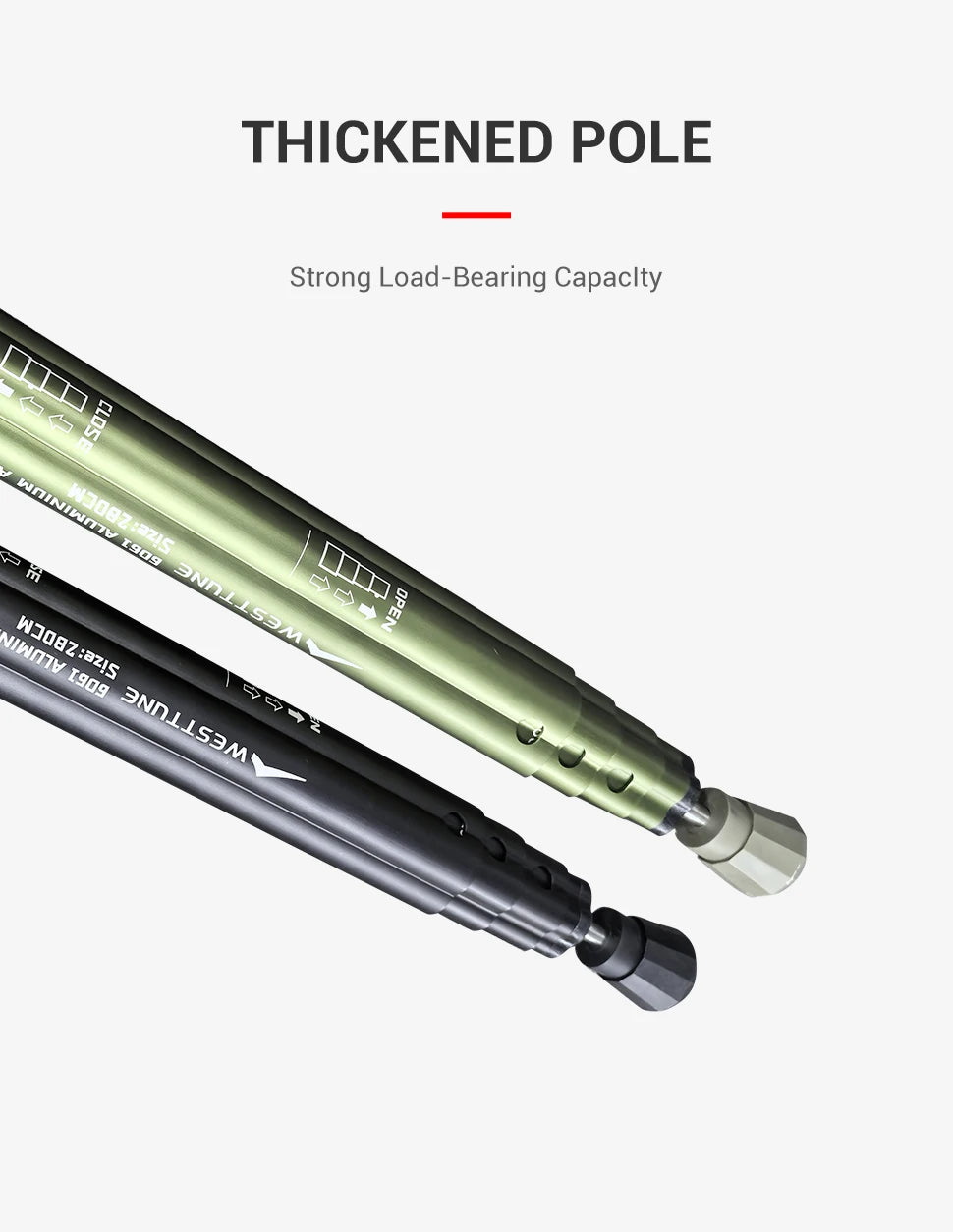 Adjustable Aluminum Tent Pole for Camping, Beach Shelters