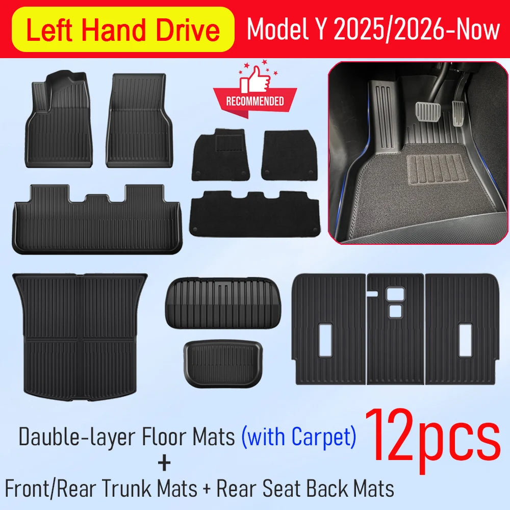 Tesla Model Y All-Weather Floor Mats and Cargo Protectors
