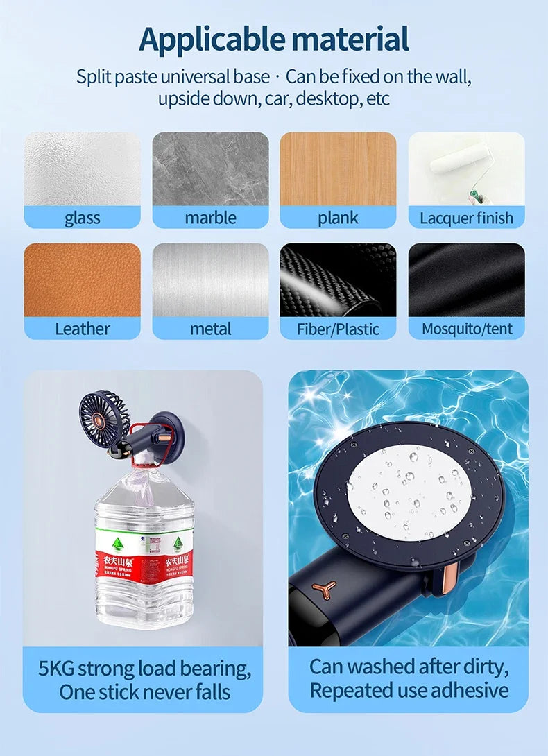 Foldable 5-Speed Handheld Mini Fan with LED Display