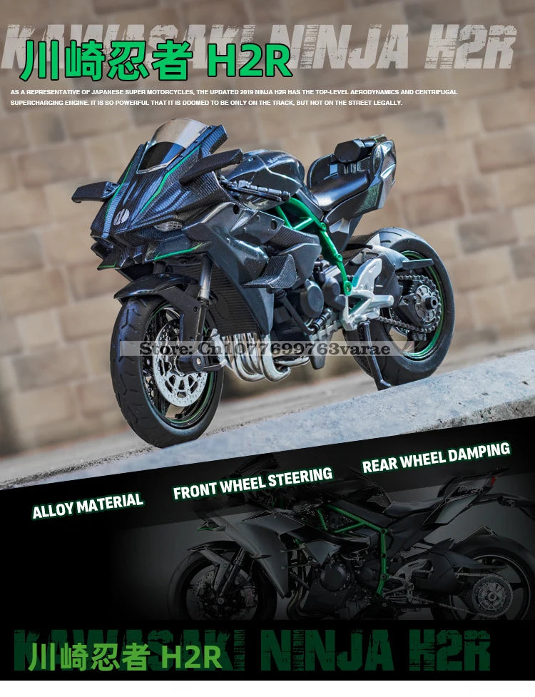 MSZ 1:18 Kawasaki Ninja H2R Suzuki YAMAHA modèle de moto en alliage moulé sous pression, cadeau jouet, modèle de moto statique moulé sous pression