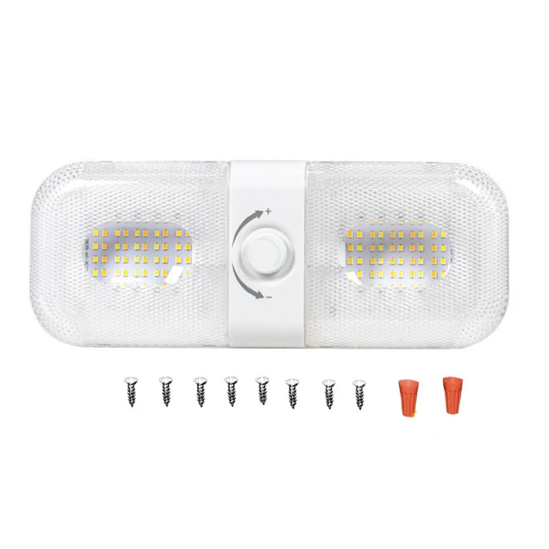 120 LED Car Interior Reading Light 3 Color Dimming 12V/24V