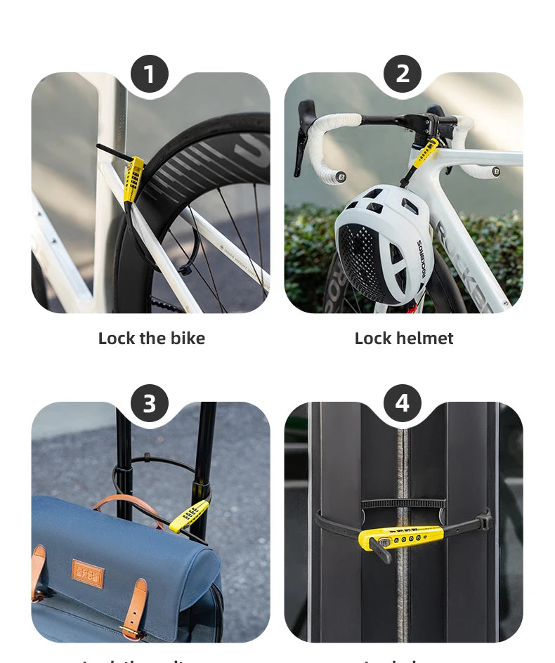 1.5m Cable Lock for Bikes, E-Bikes and Helmets