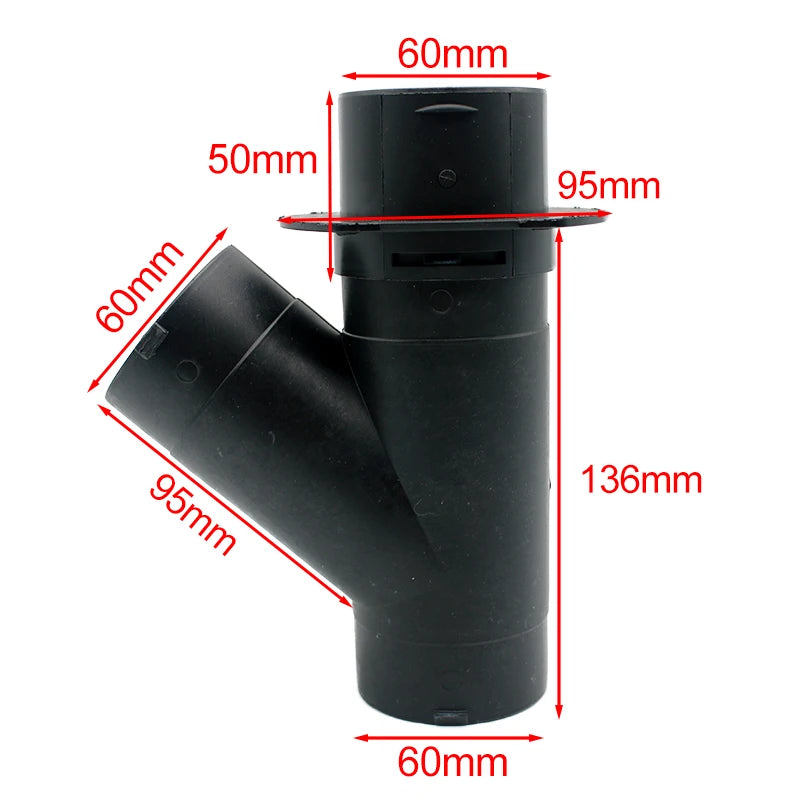 Diesel Parking Heater Air Duct Connector with Adjustable Valves, 60/75 mm