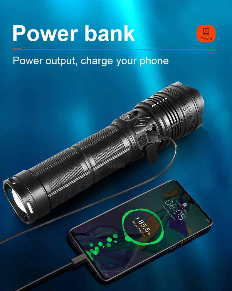 2026 New Upgrade Ultra Powerful Flashlights Rechargeable LED Tactical Torch Super Bright Lamp Outdoor Adventure Fishing Camping